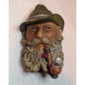 Vintage Bossons Chalkware Head 1972 TYROLEAN Wall Hanging Sculpture England
